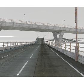 3D模型-HIGHWAY AND BRIDGE SET - WITH STREETLAMP AND FENCES 3D model